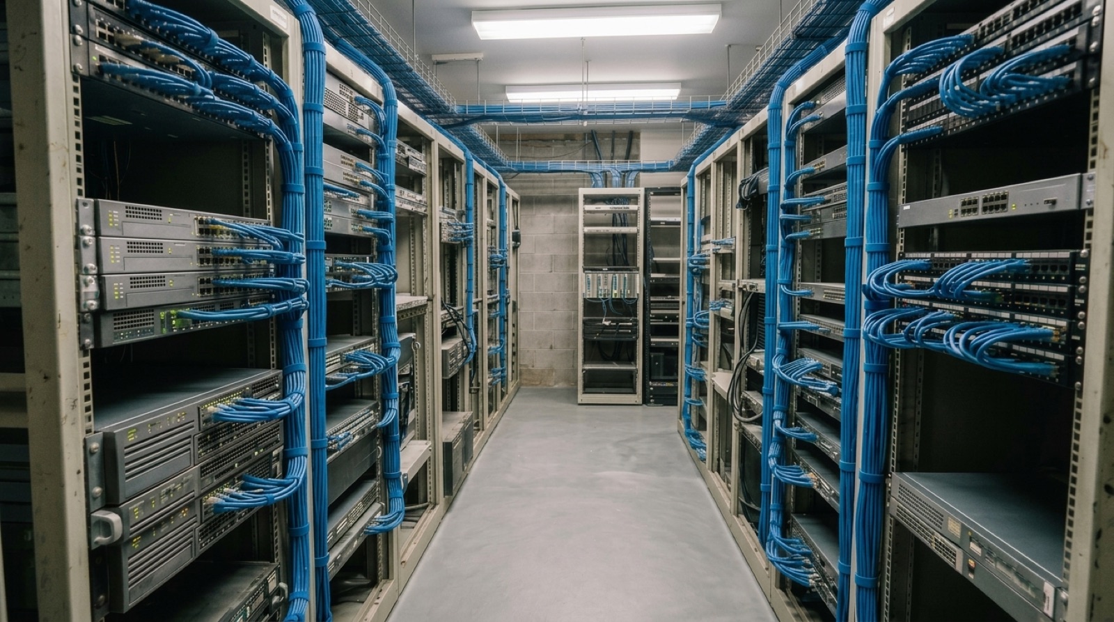 El mismo CPD tras la intervención de Futura SP, con el cableado ordenado y certificado